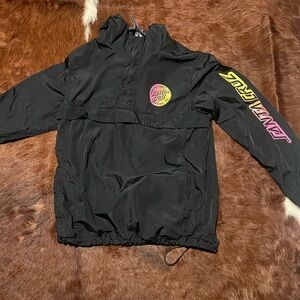 Santa Cruz Skateboards Black windbreaker pull over